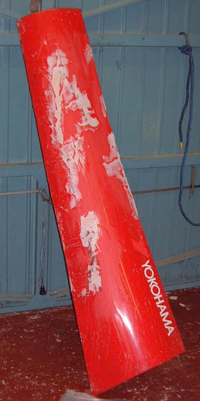 Sidepod being patched up