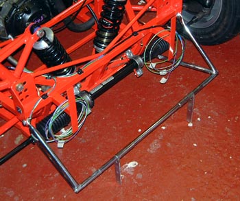 Hinge frame fitted to chassis