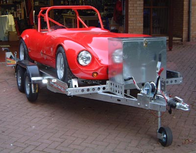 Car on trailer