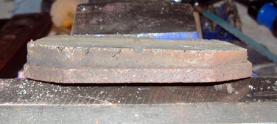 Worn brake pad