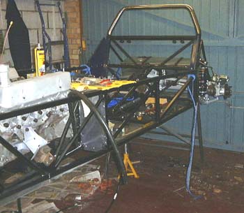 The chassis back on stands