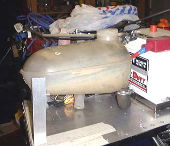 Header tank bodged into place