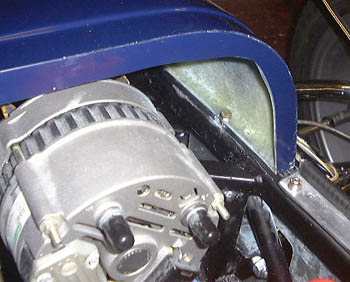 Nose cone top bolted down to chassis