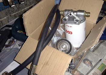 Remote oil filter