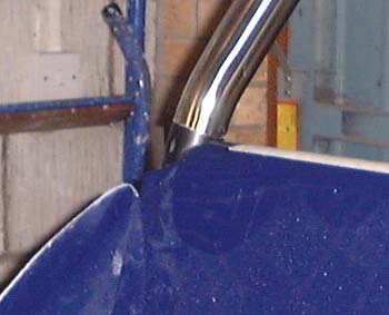 Black powder coating on roll bar
