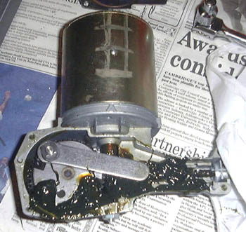 The insides of the wiper motor